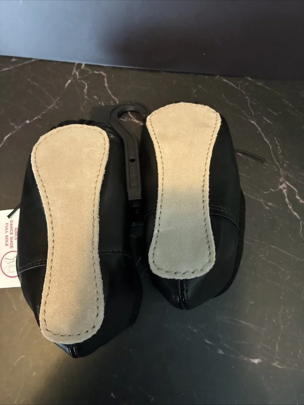 Justice Girls Black Dance Shoes Ballet Jazz Slip On Size 11 New